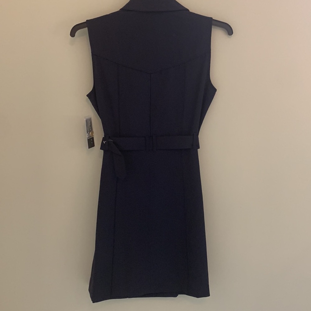 NWT Sharagano Navy Dress with Gold Buttons - Picture 7 of 7